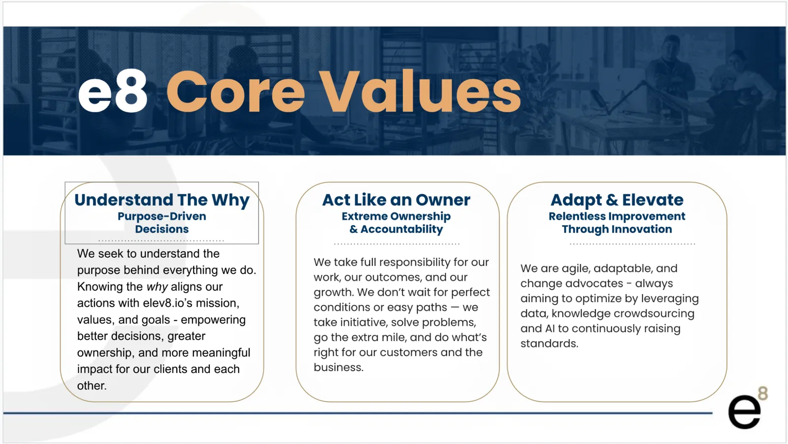 The elev8 core values